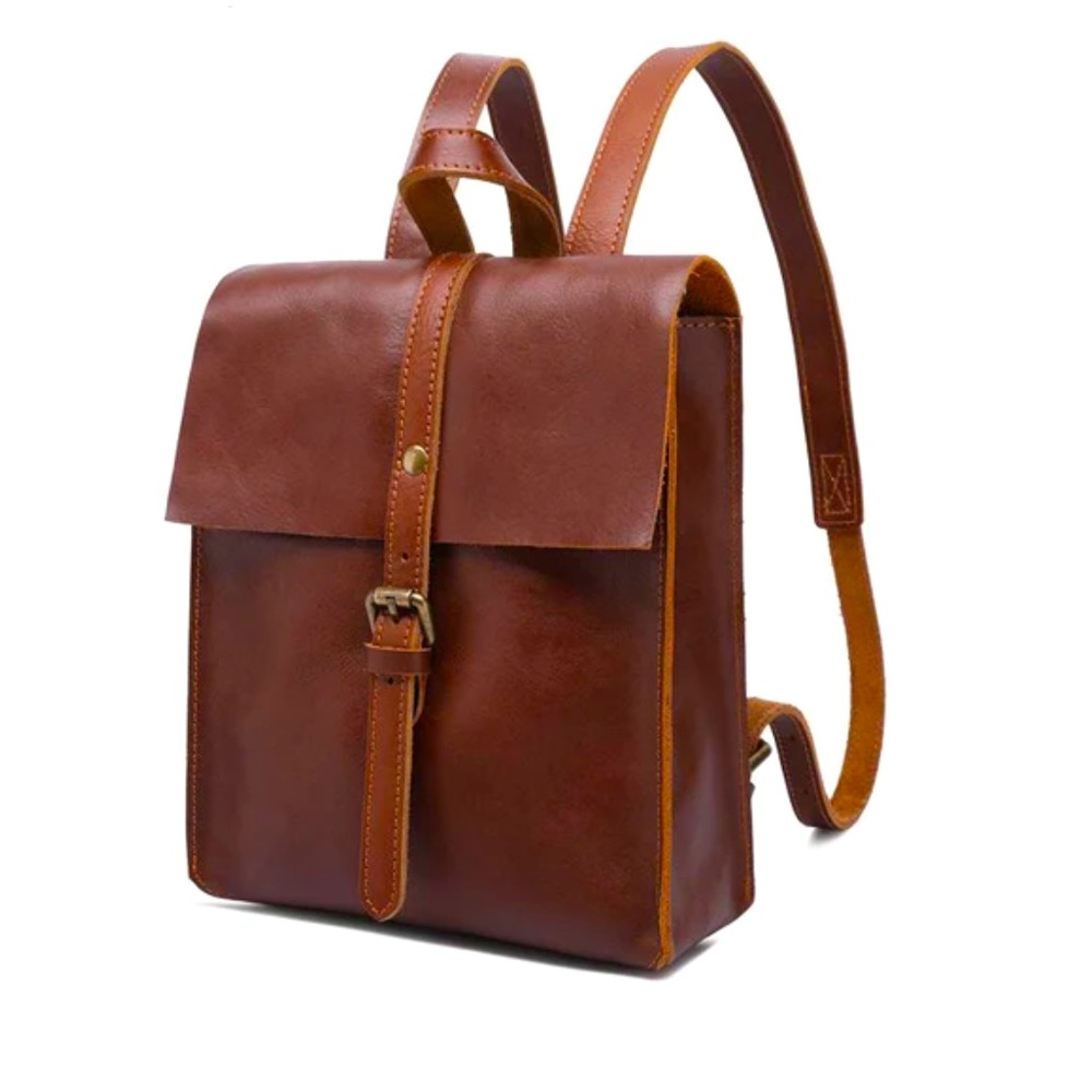 Yonder Heritage Vintage Full-Grain Leather Mini Backpack | Light Brown